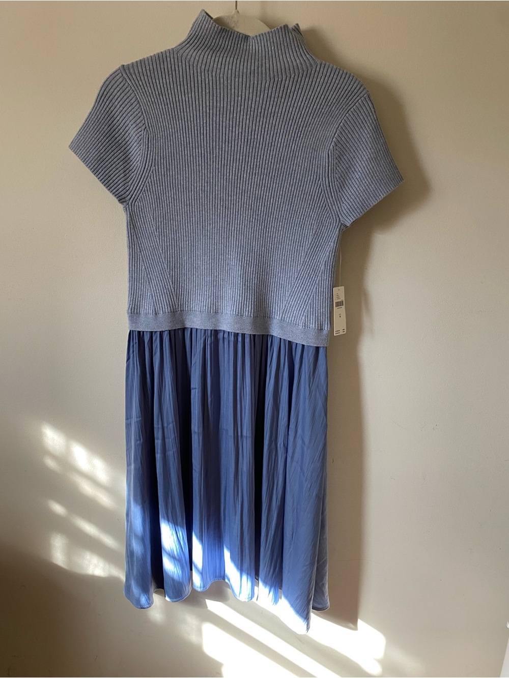 NWT By Anthropologie Thea Twofer Sweater Dress: Short-Sleeve Mini Edition blue